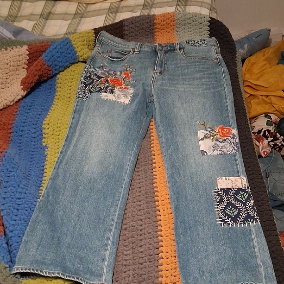 Sundance Denim - Sundance Light Blue Jeans with Floral Patchwork